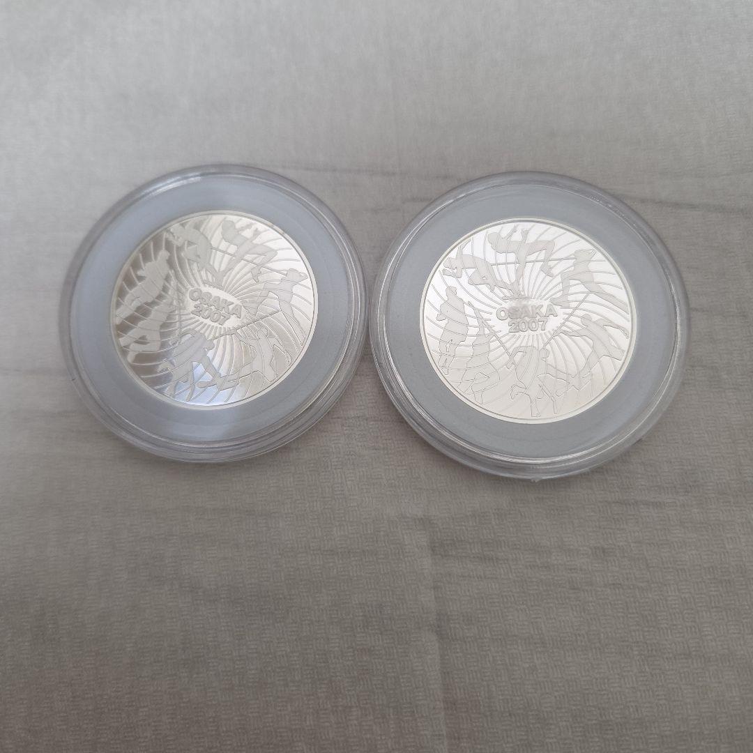 世界陸上2007年大阪大会記念銀製メダル2枚セット - メルカリ