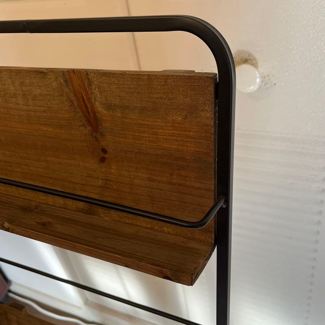 salut! サリュ アイアンウッド マガジンスタンド 4段 本棚 折りたたみ