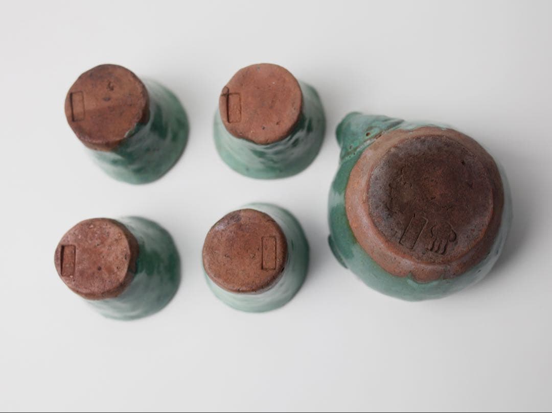 時代煎茶器 宝瓶 宝塚焼 萩焼 煎茶碗 茶盆 セット - メルカリ