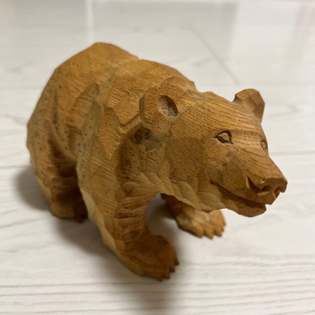 木彫りの熊 ② みきおさんのクマ 伊藤幹男 伊藤幹雄作 鮭背負い