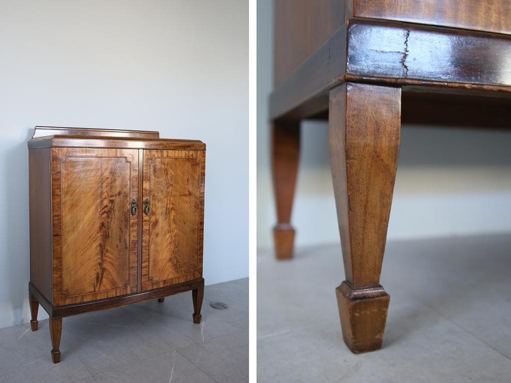 英国アンティーク木製ミュージックキャビネット/レコード収納/チェスト