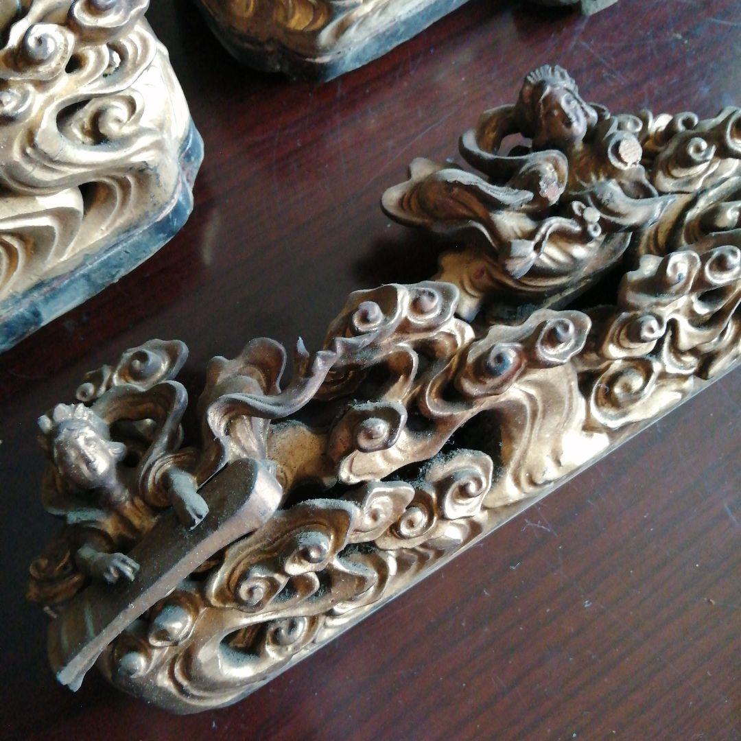 木製仏具 金色天女装飾 20cm 江戸後期～昭和初期