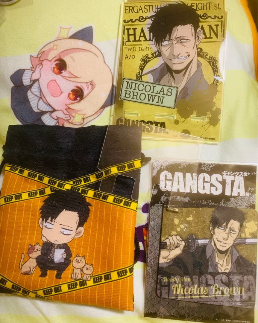 GANGSTA. アクリルマルチスタンド　ニコラス　ラバーコースター　巾着 GANGSTA. アクリルマルチスタンド ニコラス ラバーコースター 巾着