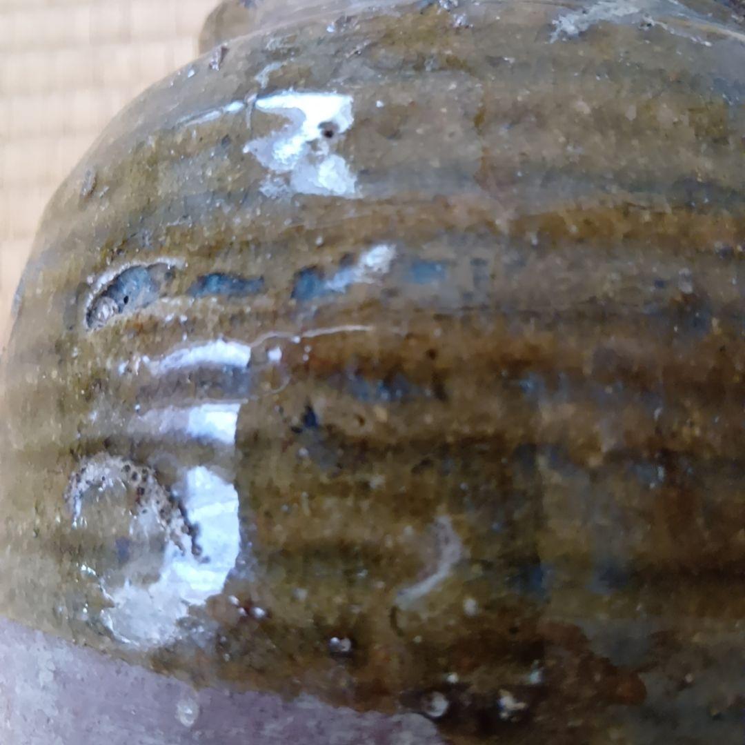 骨董品 古瀬戸風 小壺 油壺 耳付 古陶器 茶道具 アンティーク 片口