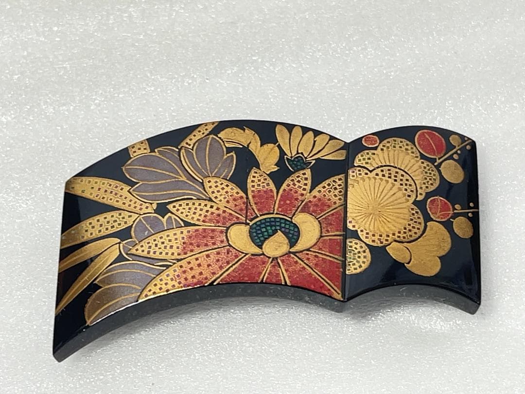 デザイン べっ甲 蒔絵 螺鈿 在銘 彩 ブローチ ペンダント 本鼈甲 螺鈿