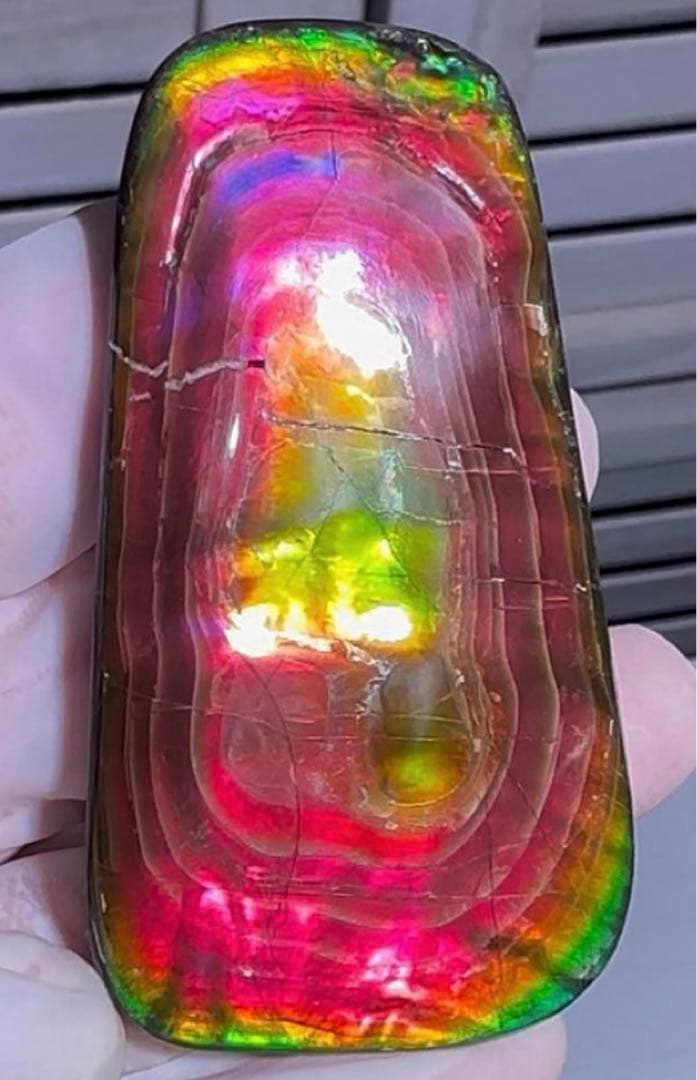 【期間限定セール】アンモライト 天然研磨ルースストーン 古代の輝きをルースに】アンモライト 1.85ct | まるむ商会