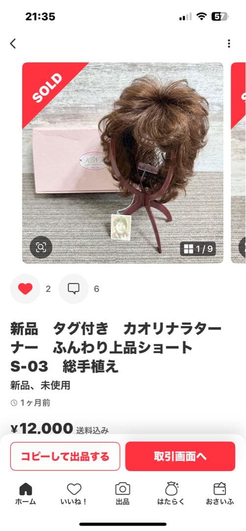 フルウィッグカオリナラターナー、ショート総手植え、びびちゃびんさま簡易包装