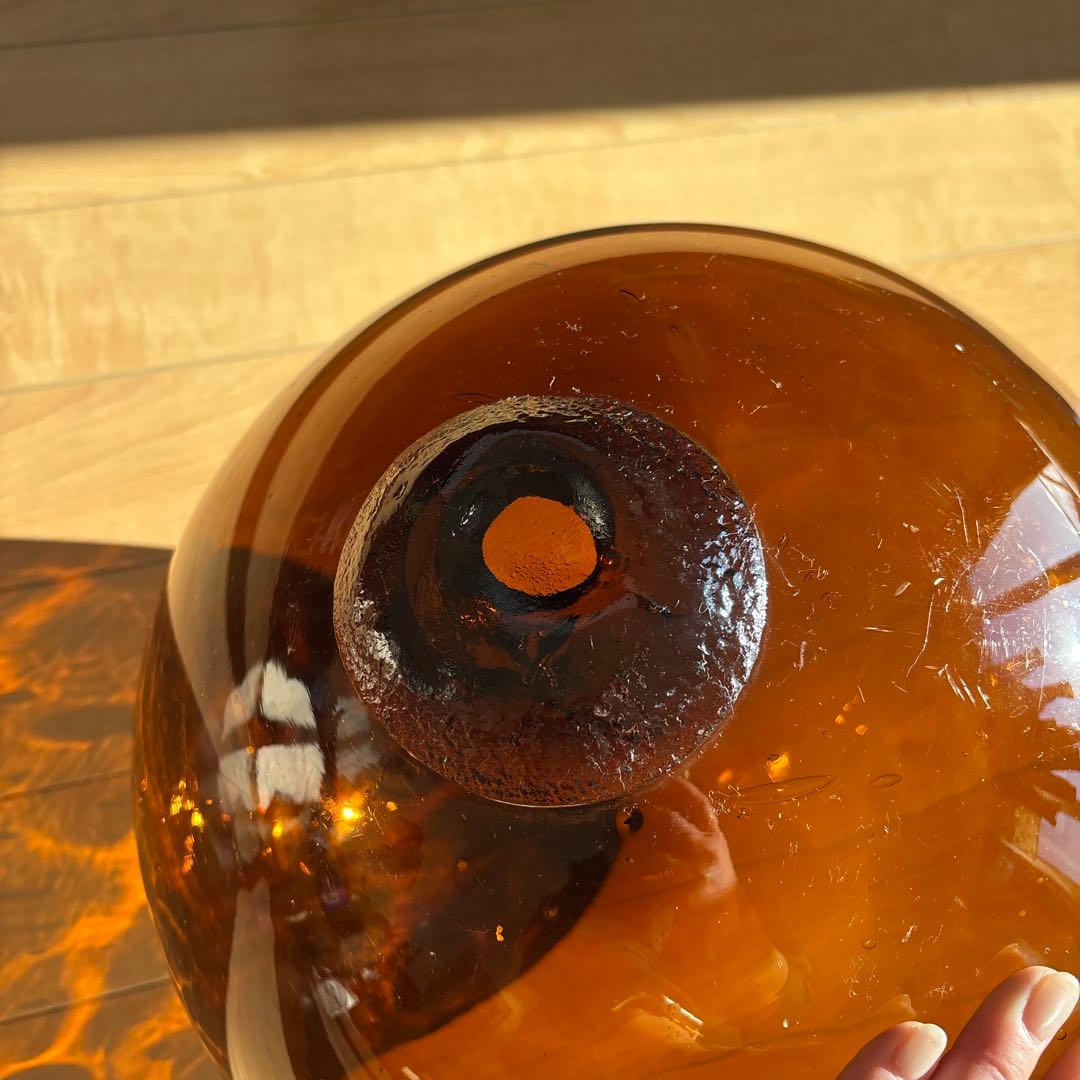 琥珀色 （アンバー）ガラス浮き玉 漁具 - メルカリ