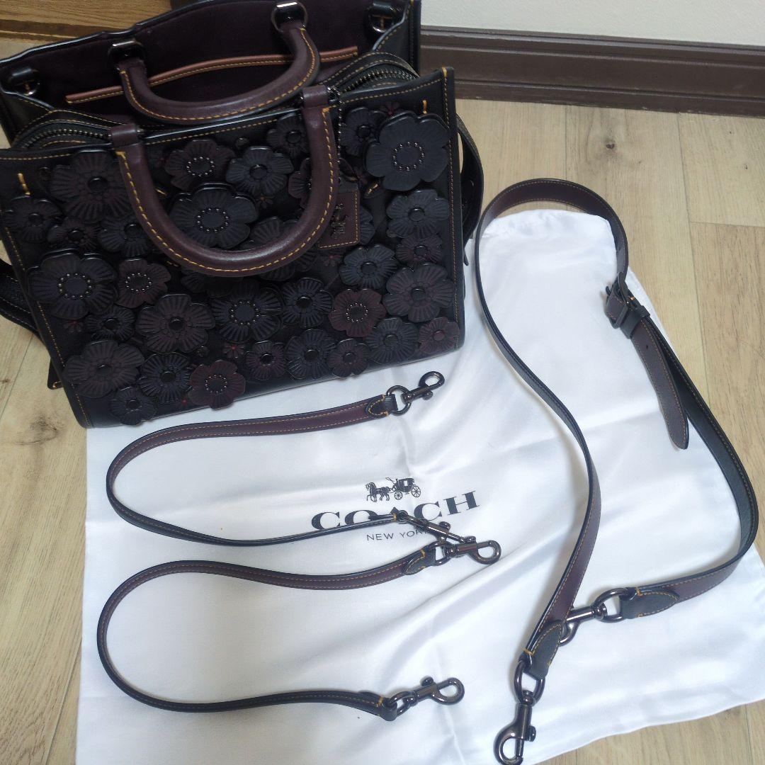 COACH　コーチ　ローグ ティーローズ　バッグ　花