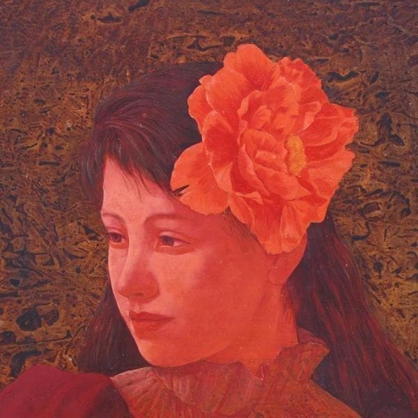 金子亨　タイトル「想」　F８号　油彩　額装　真作