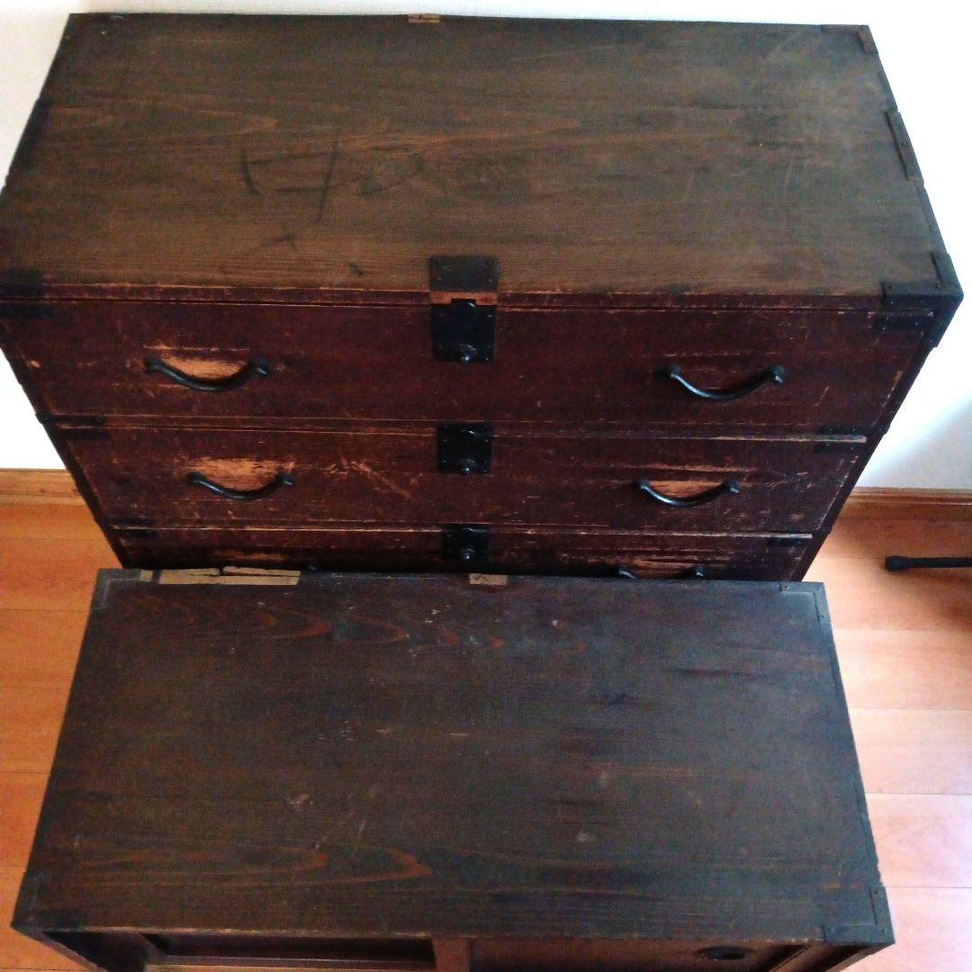 幕末〜明治初期頃 帳場箪笥 商家用／鉄金具多数／書き印あり - メルカリ