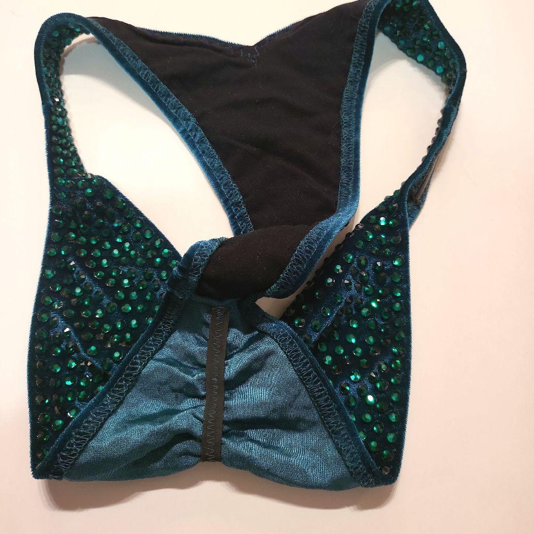 JBBF ビキニフィットネス競技用ビキニ（エメラルドグリーン）