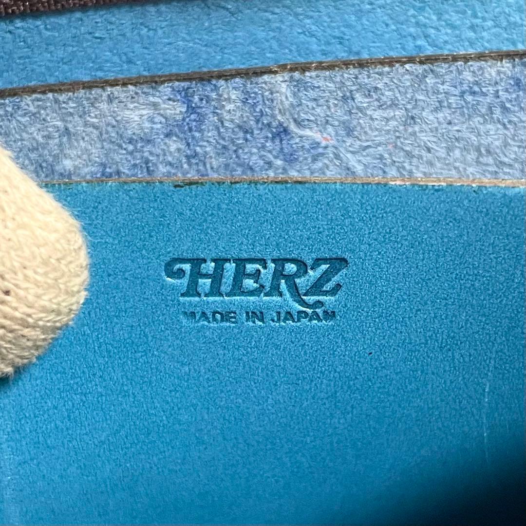 限定色/ヘルツ　財布　コンパクト　ラウンドファスナー　セルリアンブルー　レザー