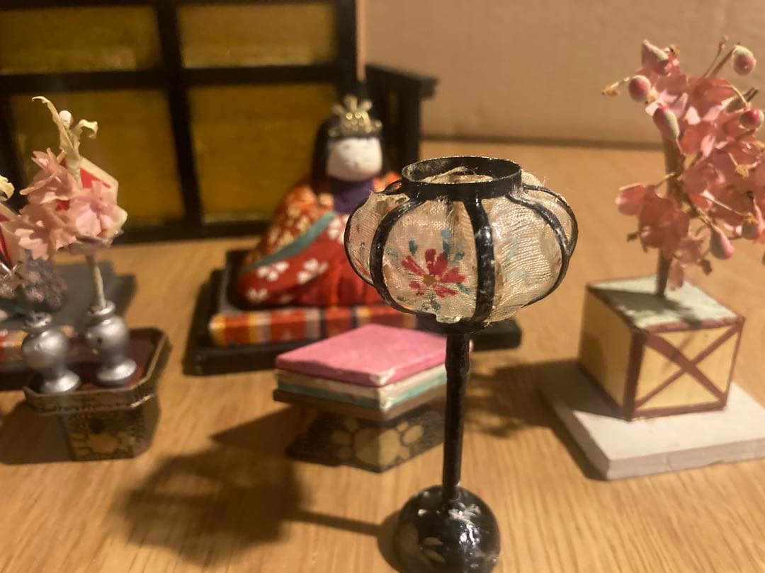 アンティーク小さい木目込み雛人形