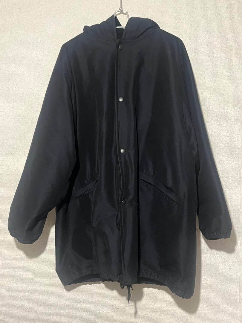 訳あり価格　COMOLI 20AW コットンシルクフーデッドコート 2 ネイビー