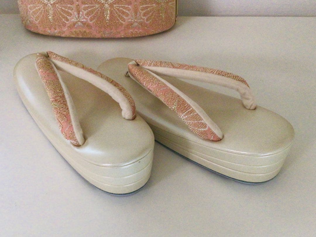 京都和装小物 成人式 西陣 特選最高級 バッグと3枚芯草履セット L寸 未使用品