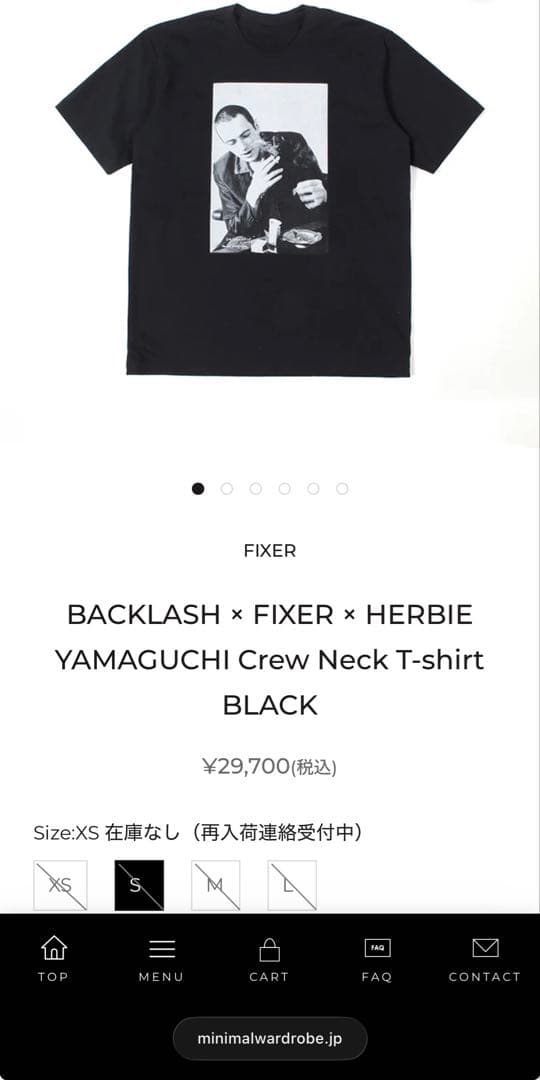 新品・タグ付き】BACKLASH × FIXER フォトプリントT ブラック