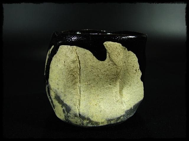 石井隆寛 黒釉 ぐい呑 師 隠崎隆一 茶道具 酒器   c652