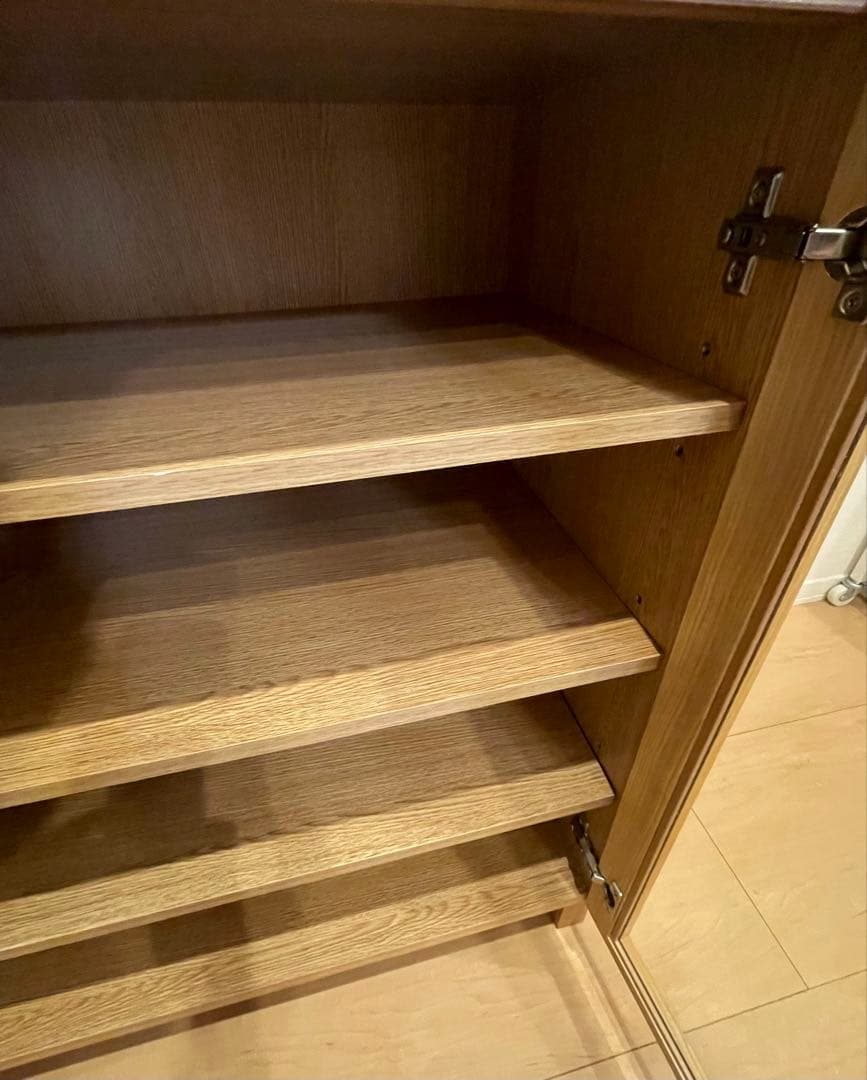 11/22(土)まで特別値引】無印良品 脚付き木製キャビネットガラス扉