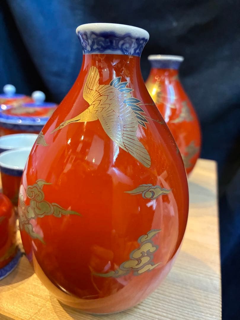 和食器 織部焼 竹里庵 葵窯 加藤春二作 草文皿 十客 共箱 V 9735 道具