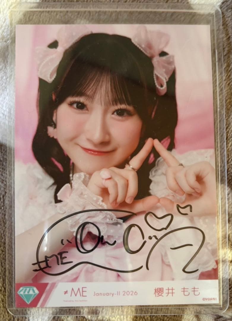 ≠ME ノイミー 櫻井もも 直筆サイン入り生写真 きゅんかわ人生 ヨリ