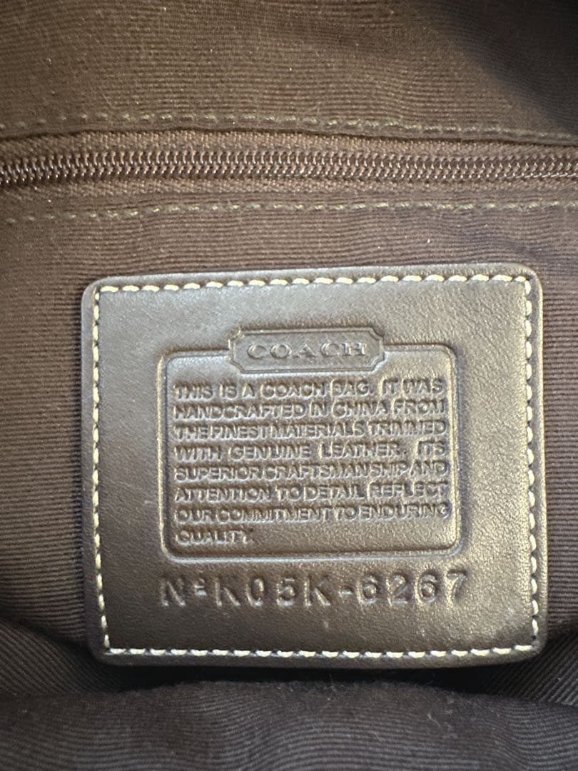 美品 COACH コーチ ワンショルダー バッグ シグネチャー ブラウン系