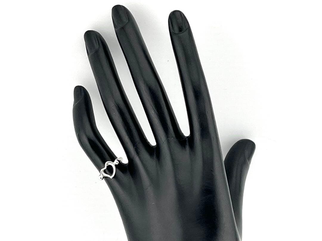 h922 美品　ティファニー　オープンハート　リング　シルバー925 約7.5号