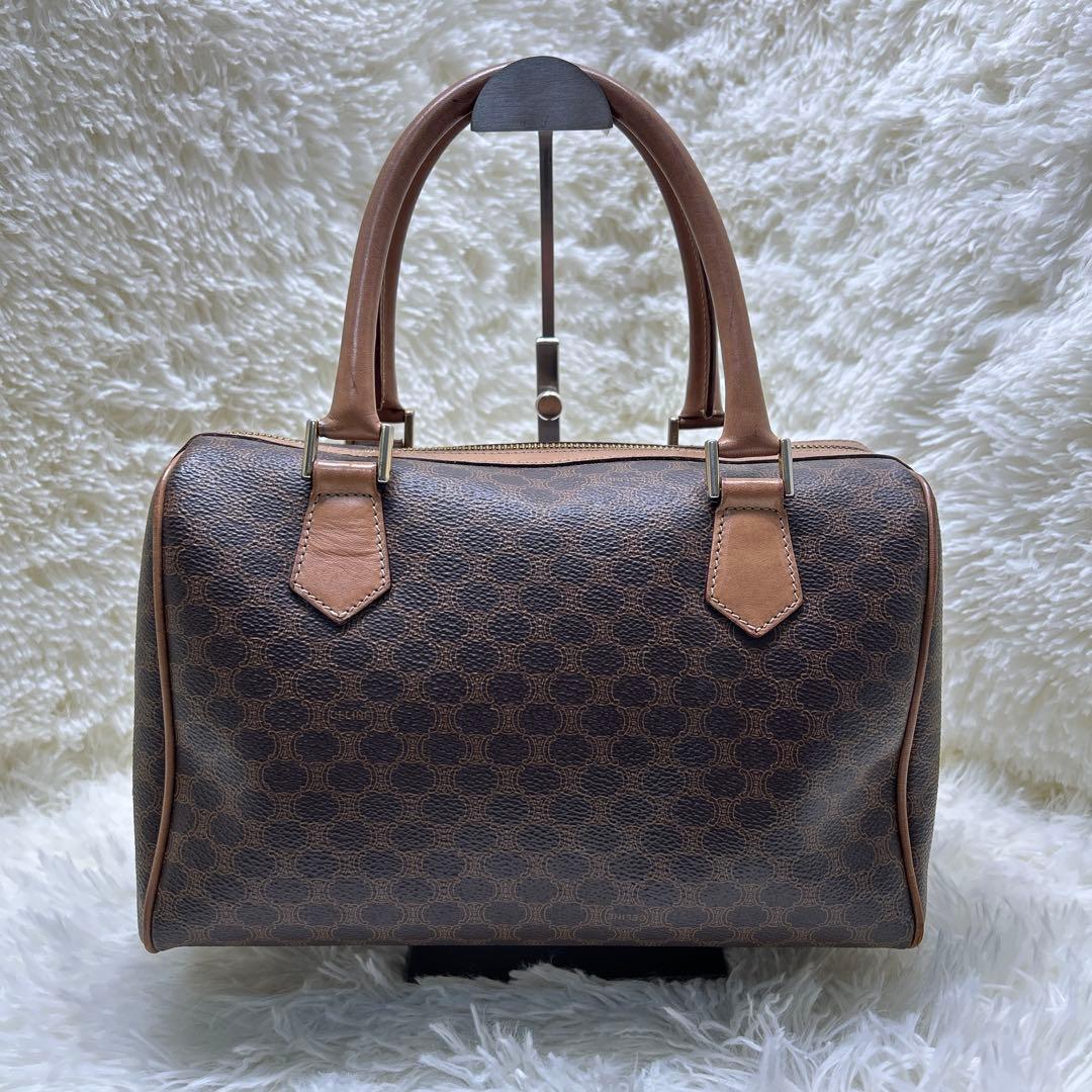 セリーヌ /CELINE/ミニ ボストンバッグ/マカダム柄 /ブラウン/M13