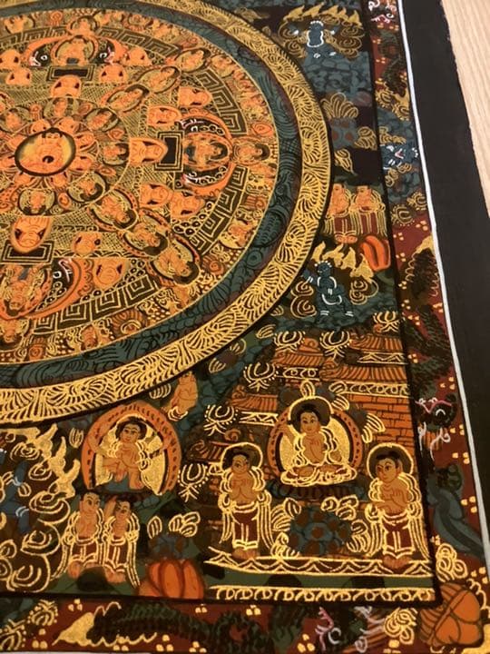 《 チベット密教　新品 》 タンカ　マンダラ　手描き　ブッダ　釈迦　y10