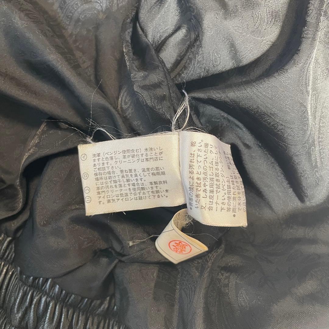 Gullit Men】イタリア ラムレザーシングルライダースジャケット 黒 L