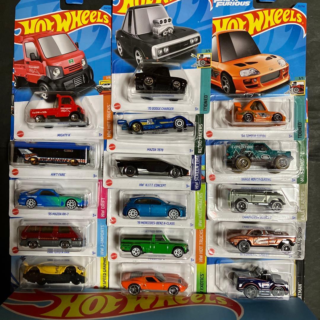 ホットウィール⭐️ロゴサインライト⚡️ベーシック国産外車色々❗️新品未開封16台セット