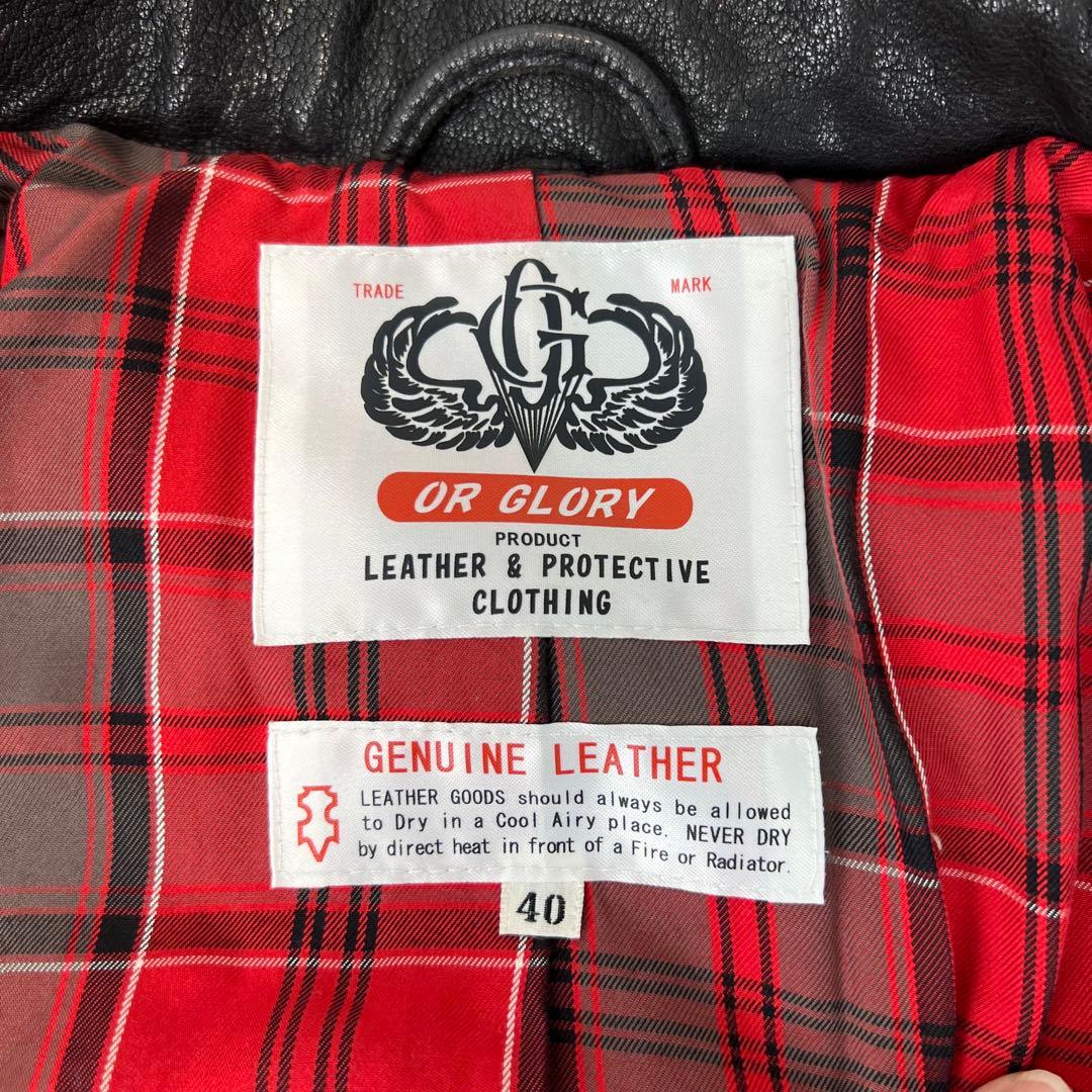 OR GLORY オアグローリー ゴートスキン レザージャケット 黒 40サイズ