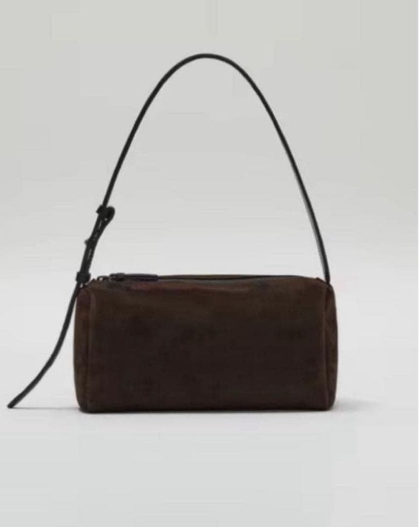 韓国発⭐︎FACADEPATTERN ボックスバッグ本革　スエード　ブラウン