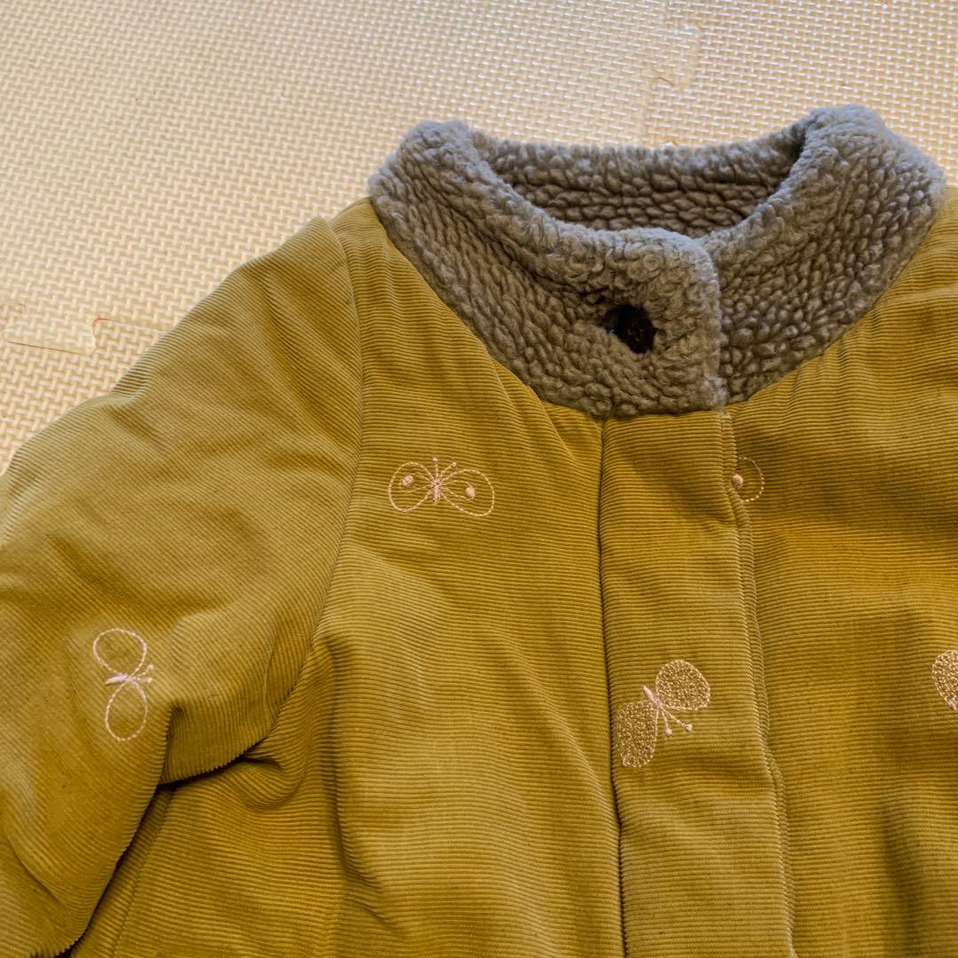 ミナペルホネン choucho 中綿 ボア襟 コート 90