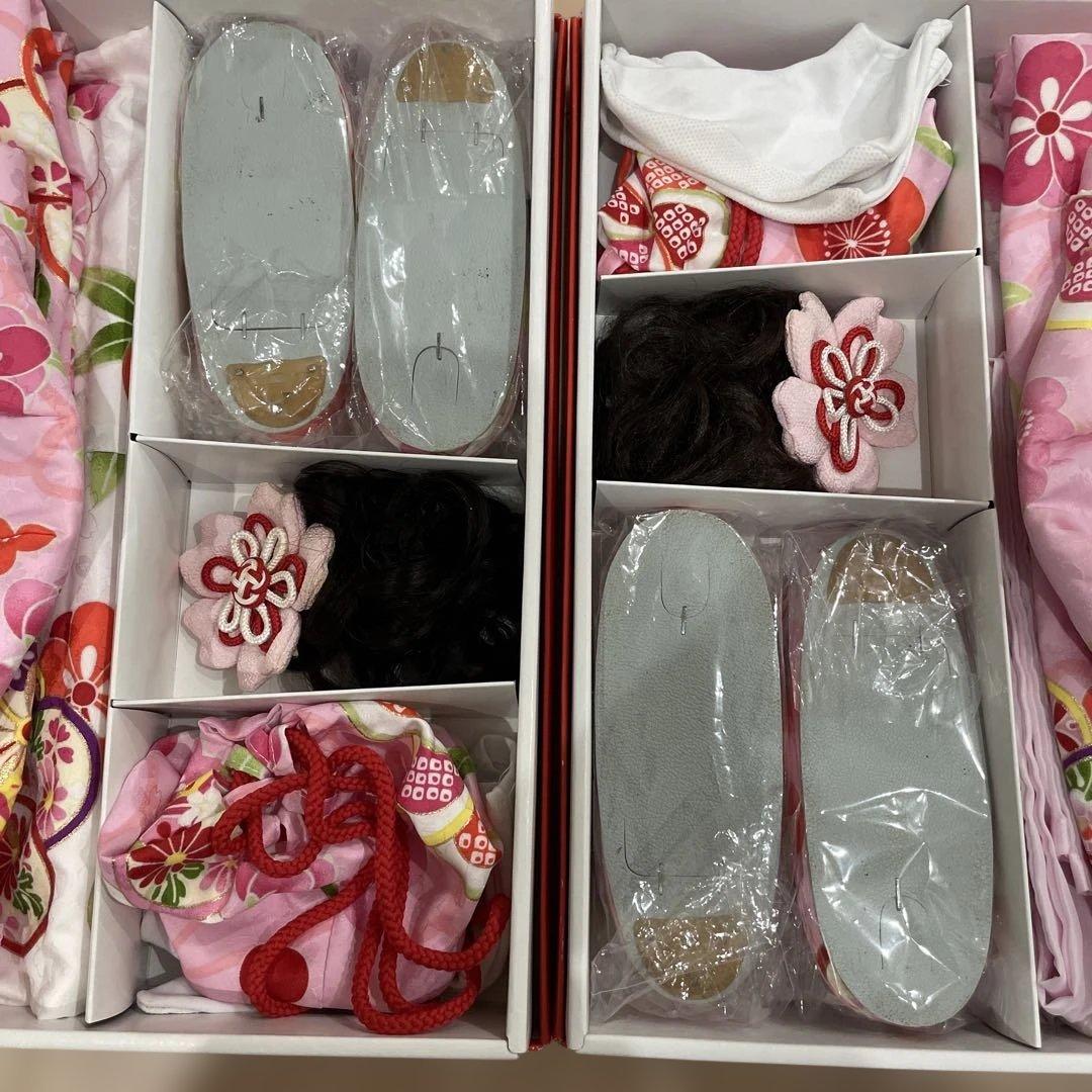 ［モモの助］七五三 着物セット 3歳双子　花柄