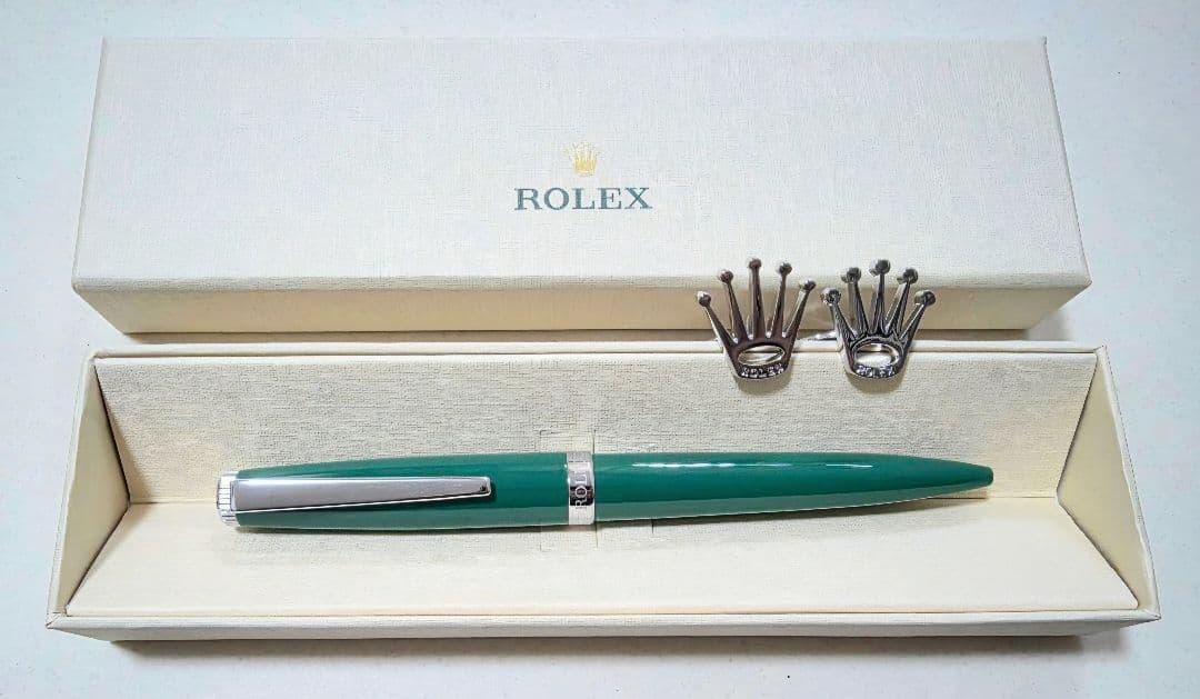 ロレックス　グリーンボールペン・カフスセット　箱付き　新品 2026年最新】ロレックス カフスの人気アイテム - メルカリ