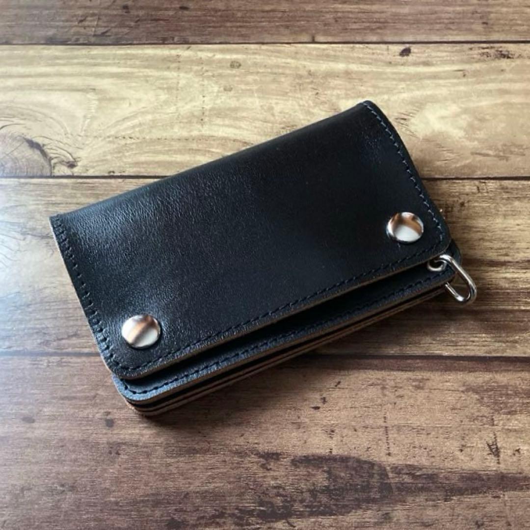 【はま寿司】ミドルトラッカーウォレット 茶芯ブラック【お札を折らずに収納】