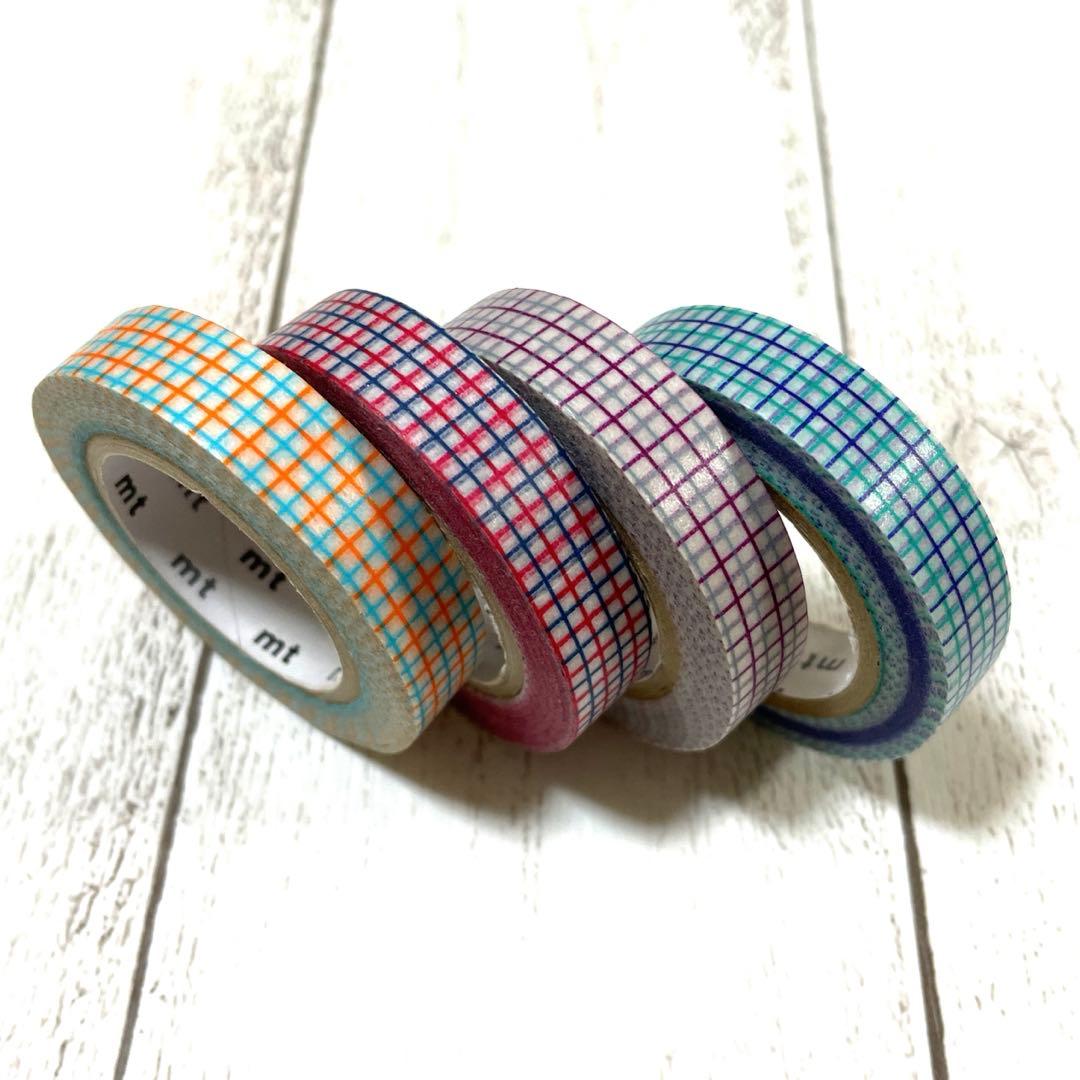 mtマスキングテープ廃盤 細マステ方眼 4個セット 計り売りマスキング