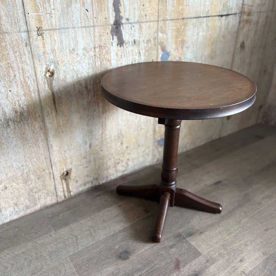 オーク材　ラウンドコーヒーテーブル コーヒーラウンドテーブル ローテーブル カフェテーブル コーヒー