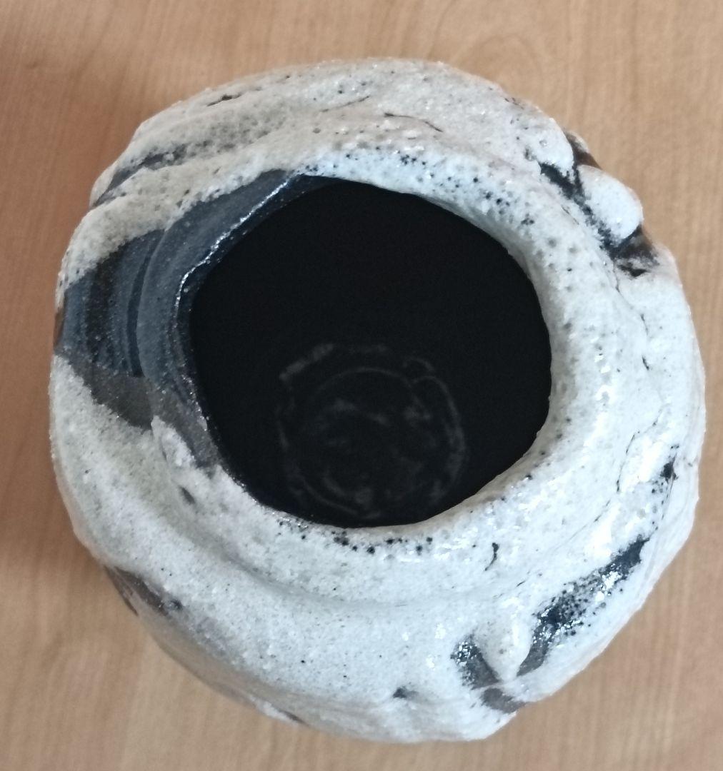 人間国宝　清水卯一作　蓬莱掛分白流花入　最上位作　花入