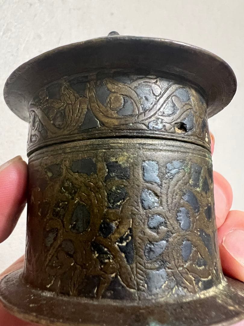 中国 密教法具 抹香 塗香用具 香筒 経筒 佐波理 仏像 仏教美術 骨董 古美術