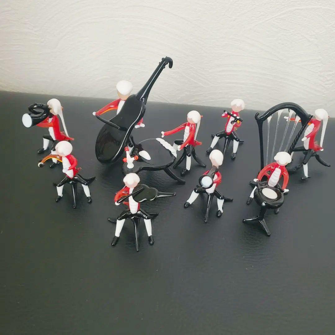 ガラス細工 オーケストラ ミニチュア 9体セット まとめ売り - メルカリ