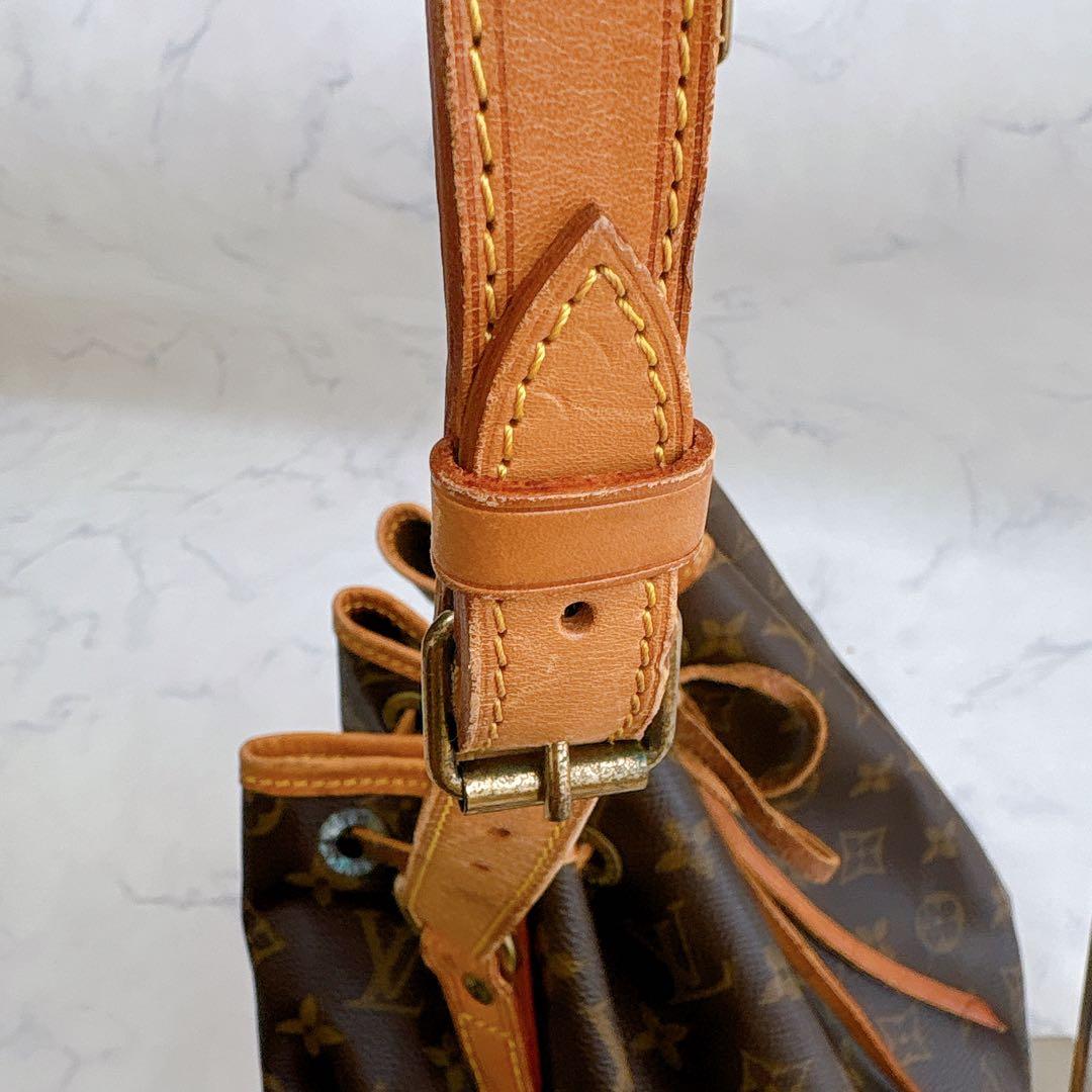 【希少】ルイヴィトン　モノグラム　巾着　ショルダーバッグ　ノエ ヌメ革