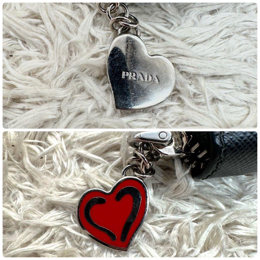 【未使用級】プラダ ケース 小銭入れ ブラック シャイン サフィアーノ