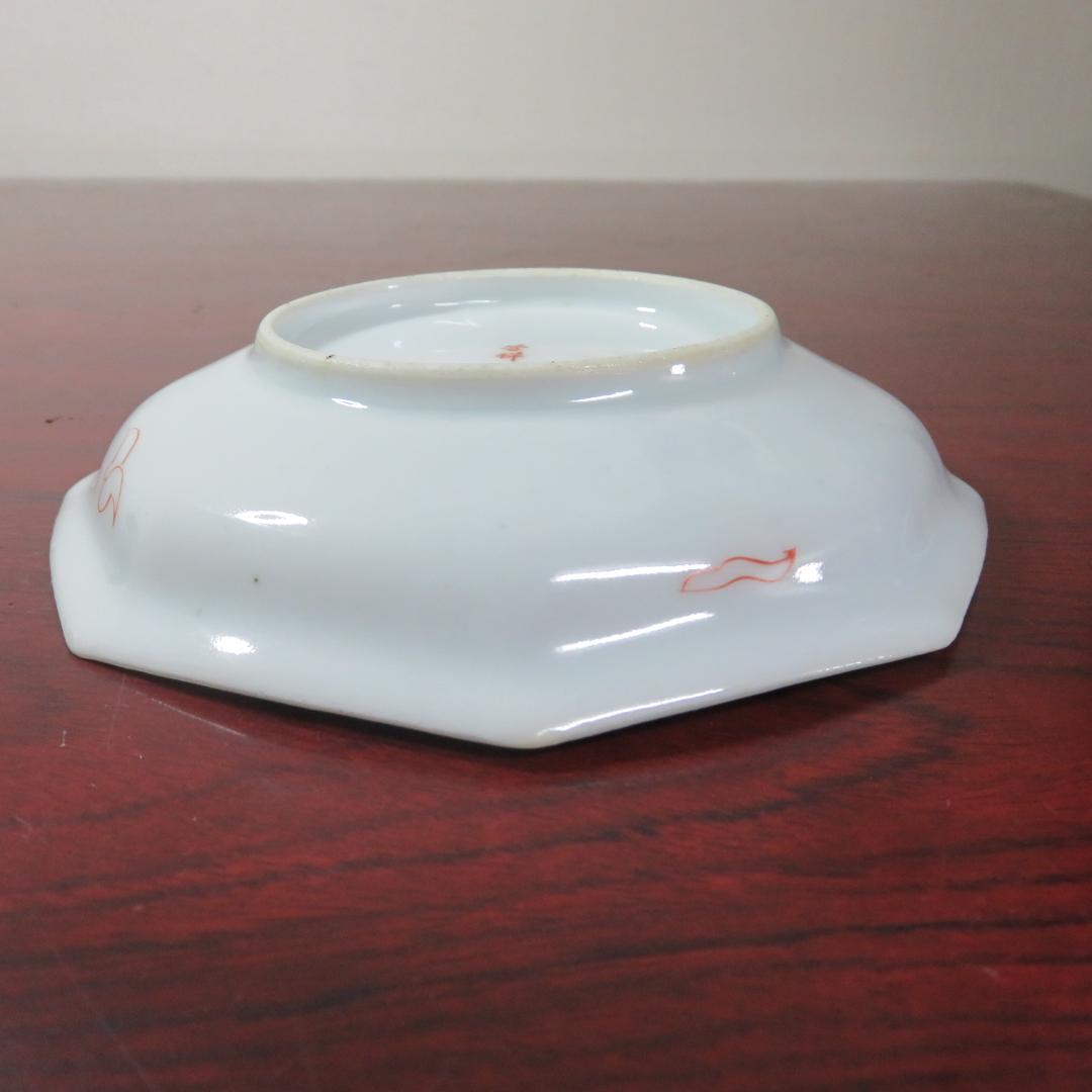 八角皿 4枚 龍 ドラゴン 竜 銘 菊 車輪 白磁器 古伊万里 明治 - メルカリ