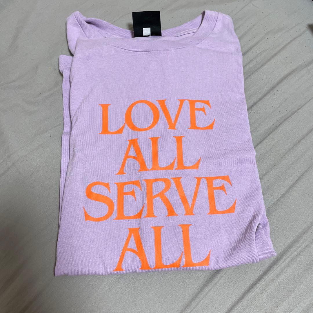 藤井風LOVE ALL SERVE ALLTシャツパープルTシャツ 藤井風 LOVE ALL