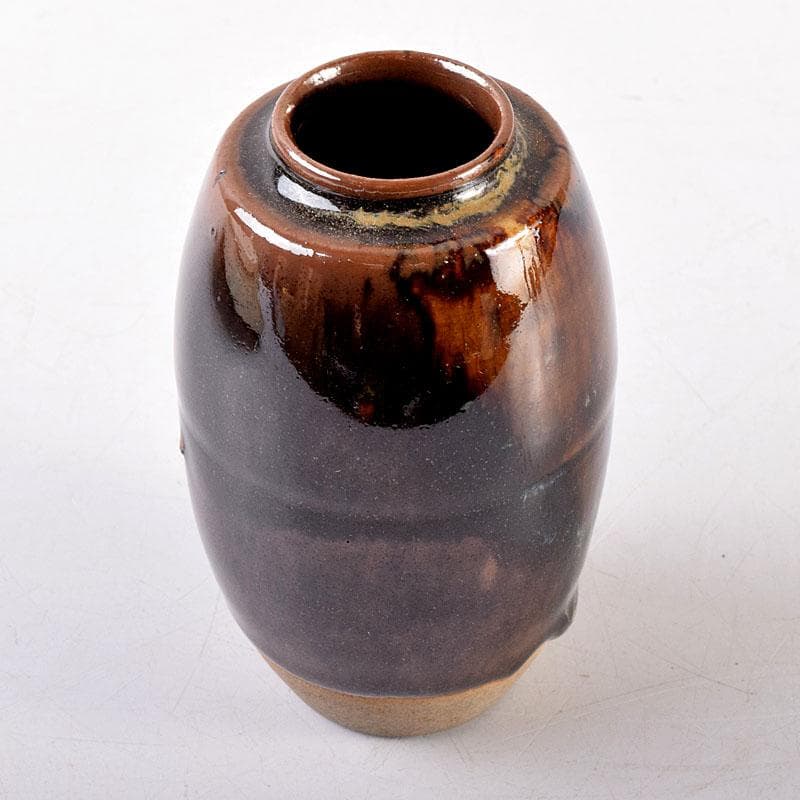 茶道具 膳所焼 陽炎園造 淡海ぜぜ 茶入 仕覆付 共箱 V