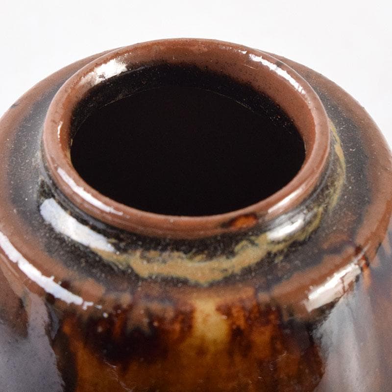 茶道具 膳所焼 陽炎園造 淡海ぜぜ 茶入 仕覆付 共箱 V