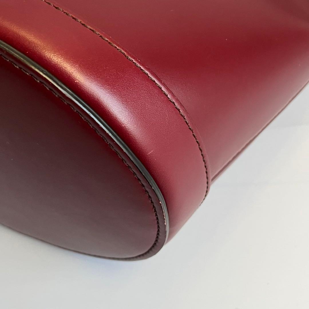 極美品✨　MARNI マルニ　ショルダーバッグ　バケツバッグ　レザー　赤系