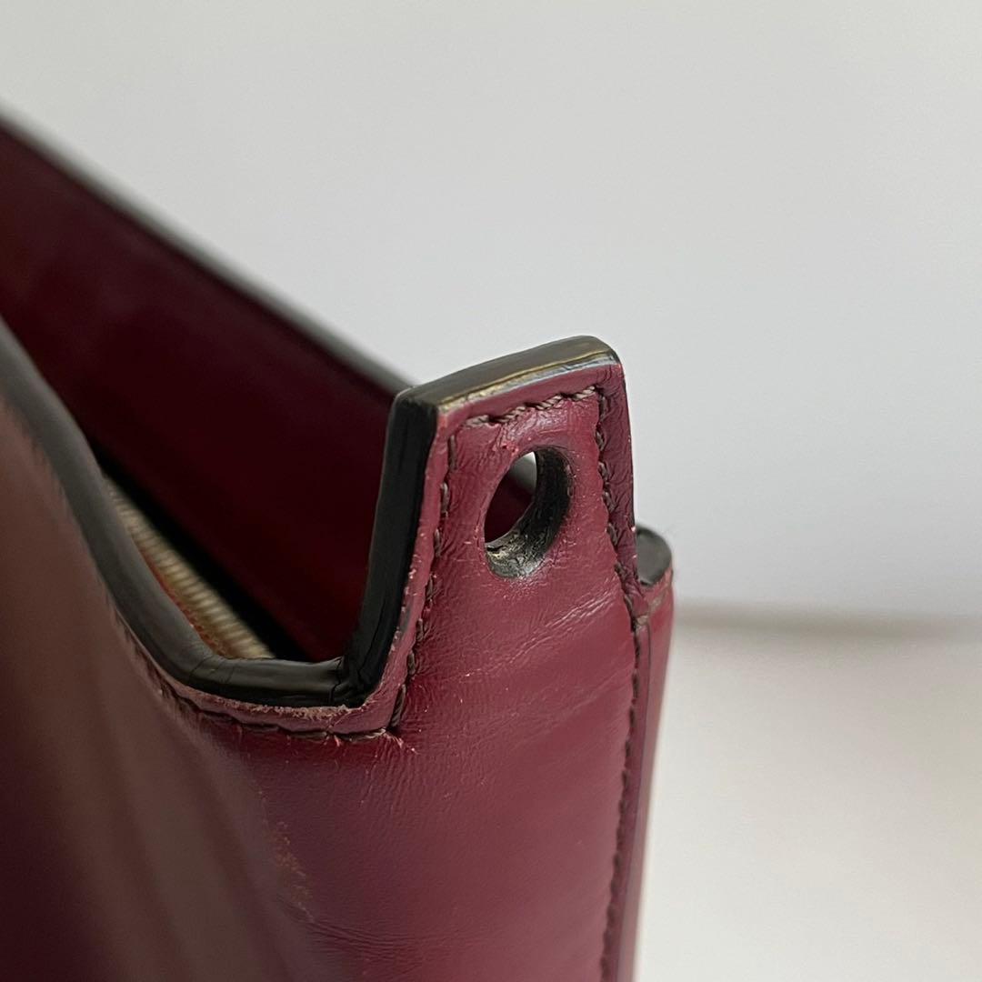 極美品✨　MARNI マルニ　ショルダーバッグ　バケツバッグ　レザー　赤系